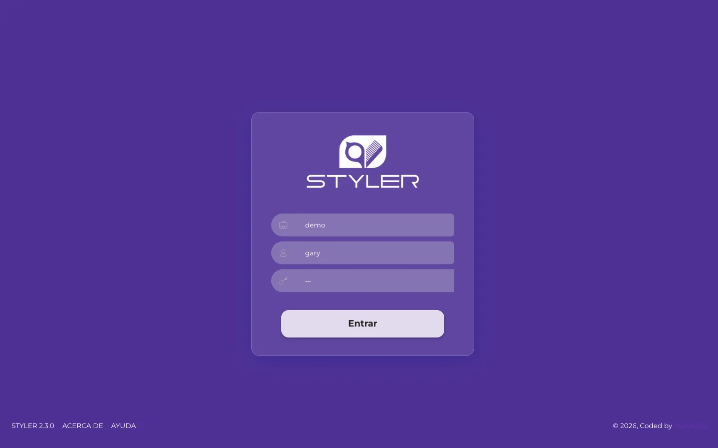 Formulario de login completo