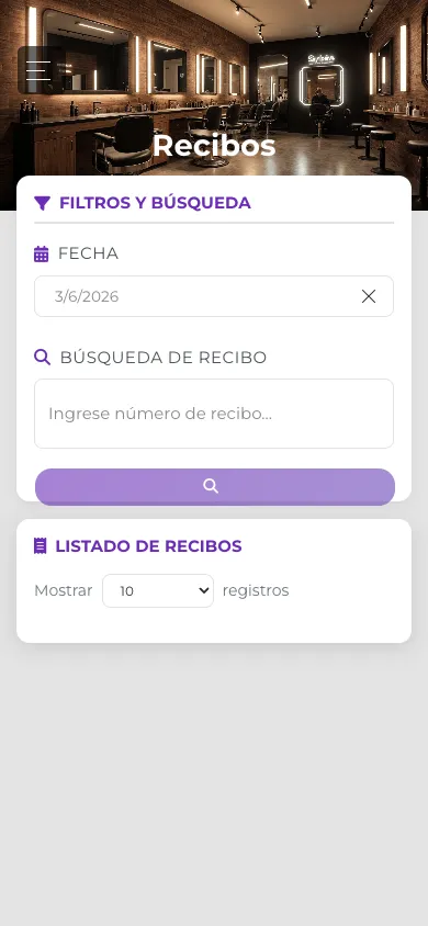 Gestión de facturas en vista móvil