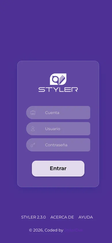 Formulario de login en móvil