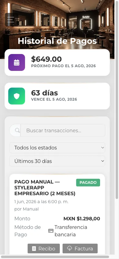 Estado de suscripción en móvil